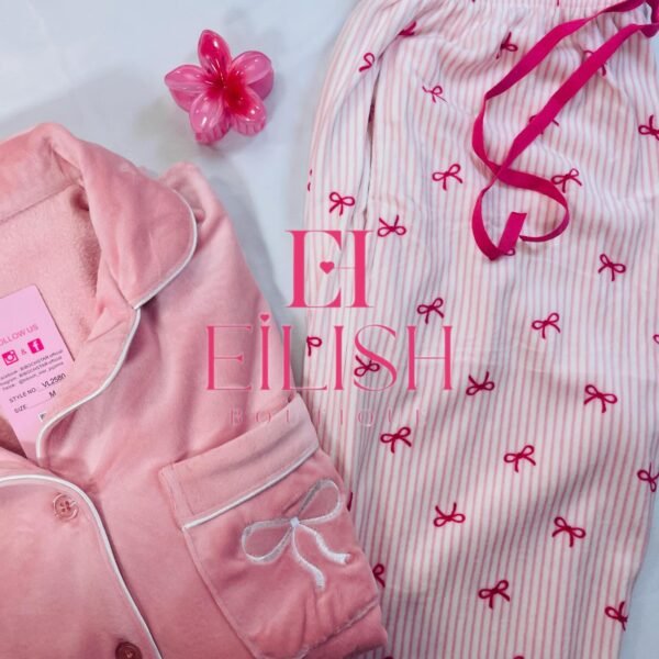 طقم بيجاما نسائي شتوي مخملي