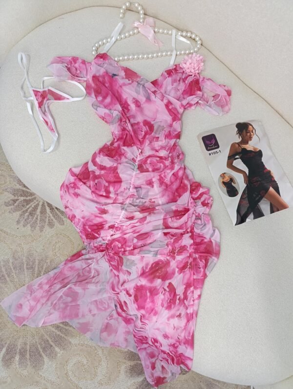 فستان بنقشة الزهور – تصميم أنثوي أنيق