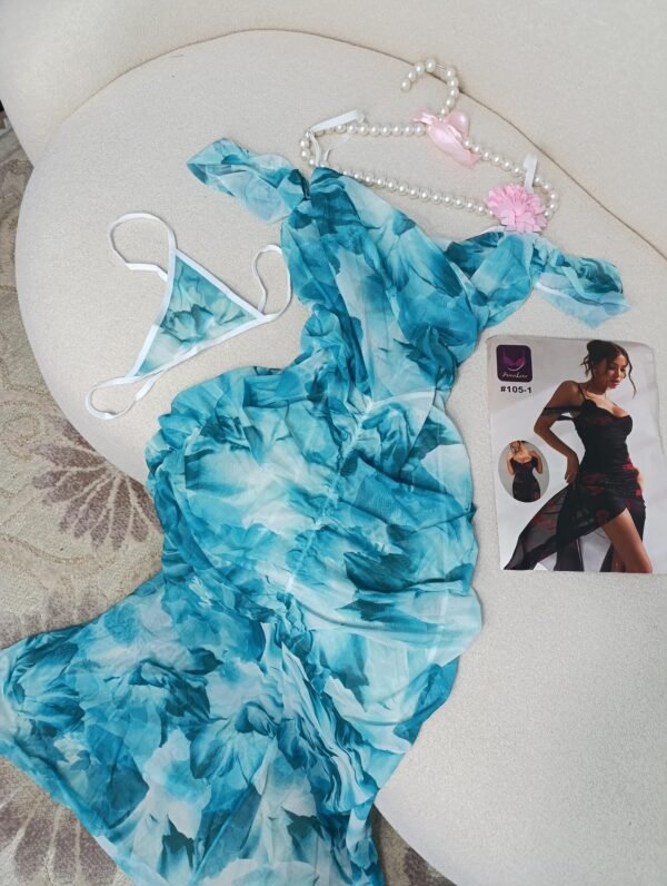 فستان بنقشة الزهور – تصميم أنثوي أنيق